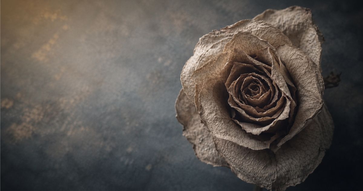 枯れた薔薇の花言葉と静かな区切りを象徴する枯れ薔薇のイメージ