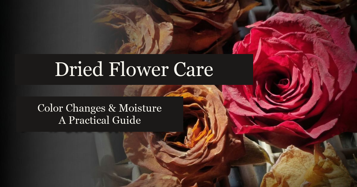 Roses of different colors in the original image, with an English care title